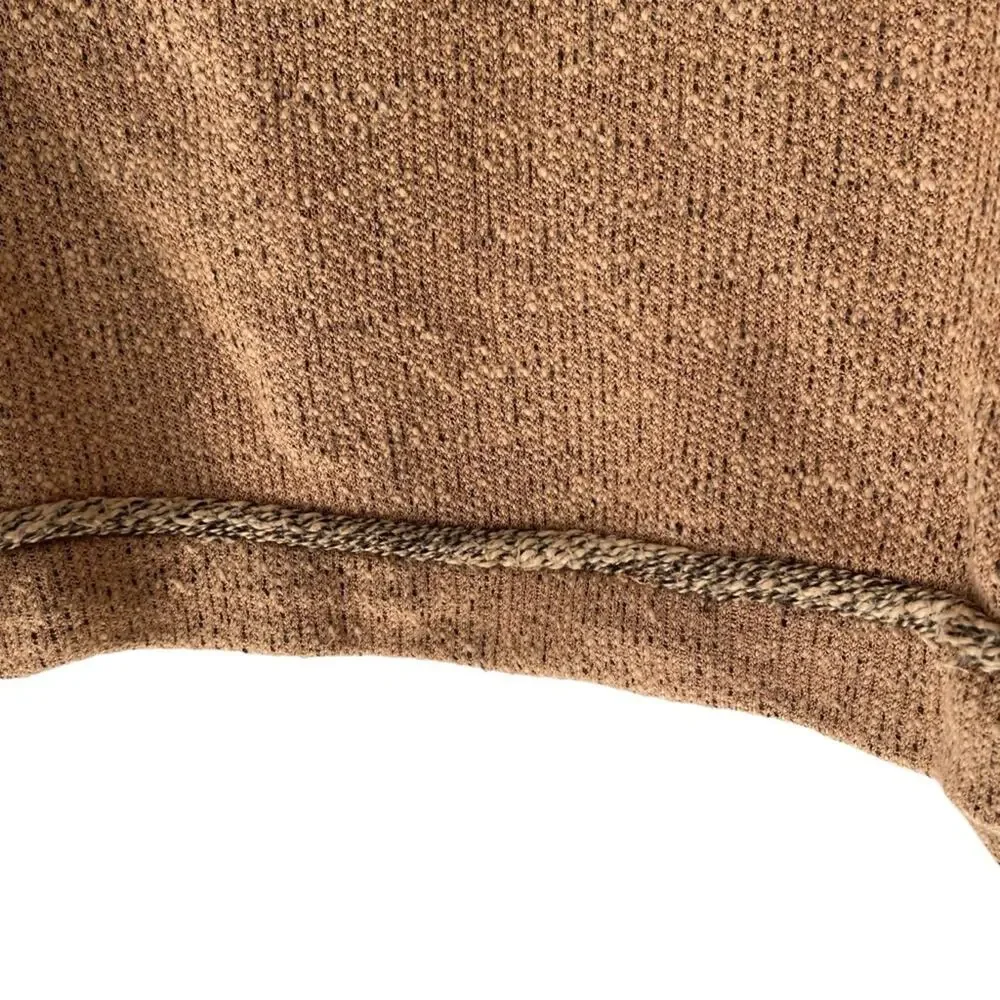Free People Jade Tan Pullover Knit Crop Sweatshirt size small